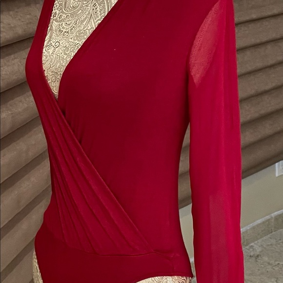 BEBE burgundy red bodysuit XS - Picture 6 of 11
